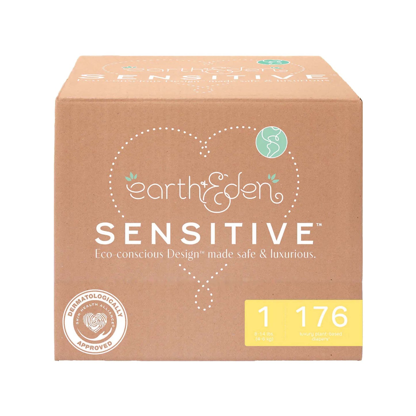 Earth & Eden Sensitive™ Baby Diapers, Size 1 for Babies Weighing 8 – 14 lbs. 10008045