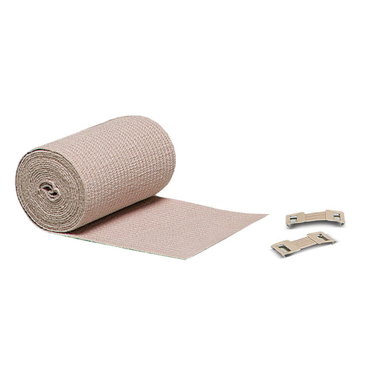 Elastic Bandage REB® 4 Inch X 10 Yard Double Length Clip Detached Closure Tan NonSterile Standard Compression - 16410000