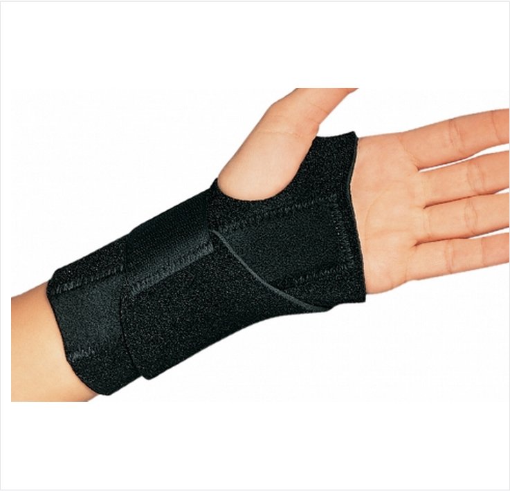 Wrist Brace ProCare® Universal Wrist-O-Prene™ Aluminum / Neoprene Right Hand Black One Size Fits Most - 79-82470