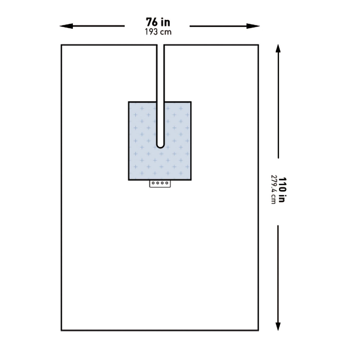McKesson Sterile U-Drape with Split, 76 x 110 Inch 183-I80-09178-S