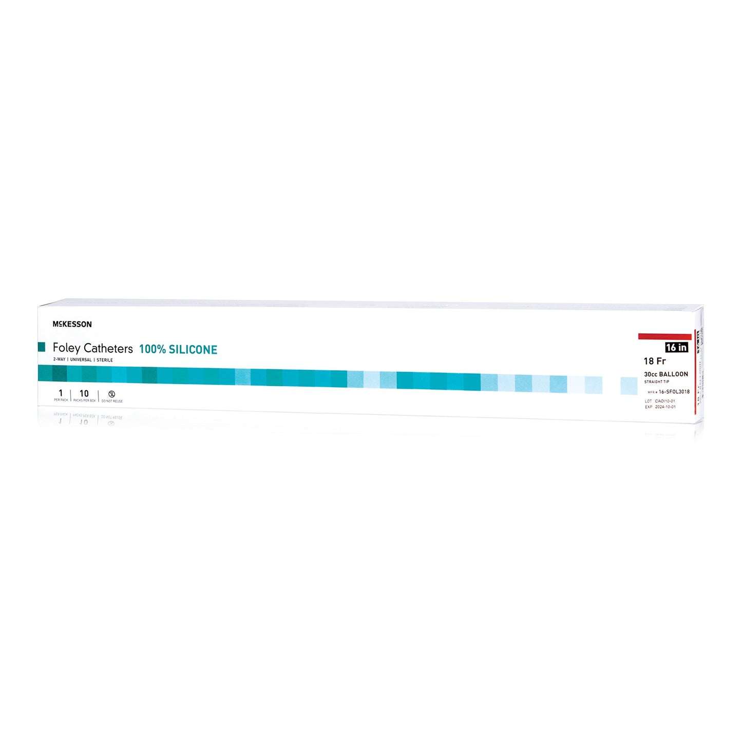 McKesson Brand McKesson Silicone Foley Catheter, Standard Tip, 18 Fr. 16-SFOL3018, Case of 200