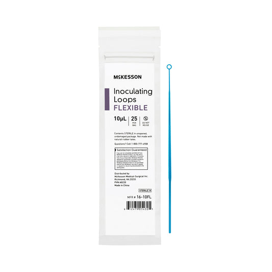 McKesson Inoculating Loop, Light Blue,10 µL, 20 cm Length 16-10FL