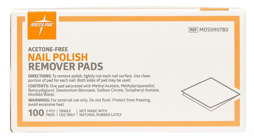 Nail Polish Remover Pad Medline 1-1/4 X 3 Inch MDS090780