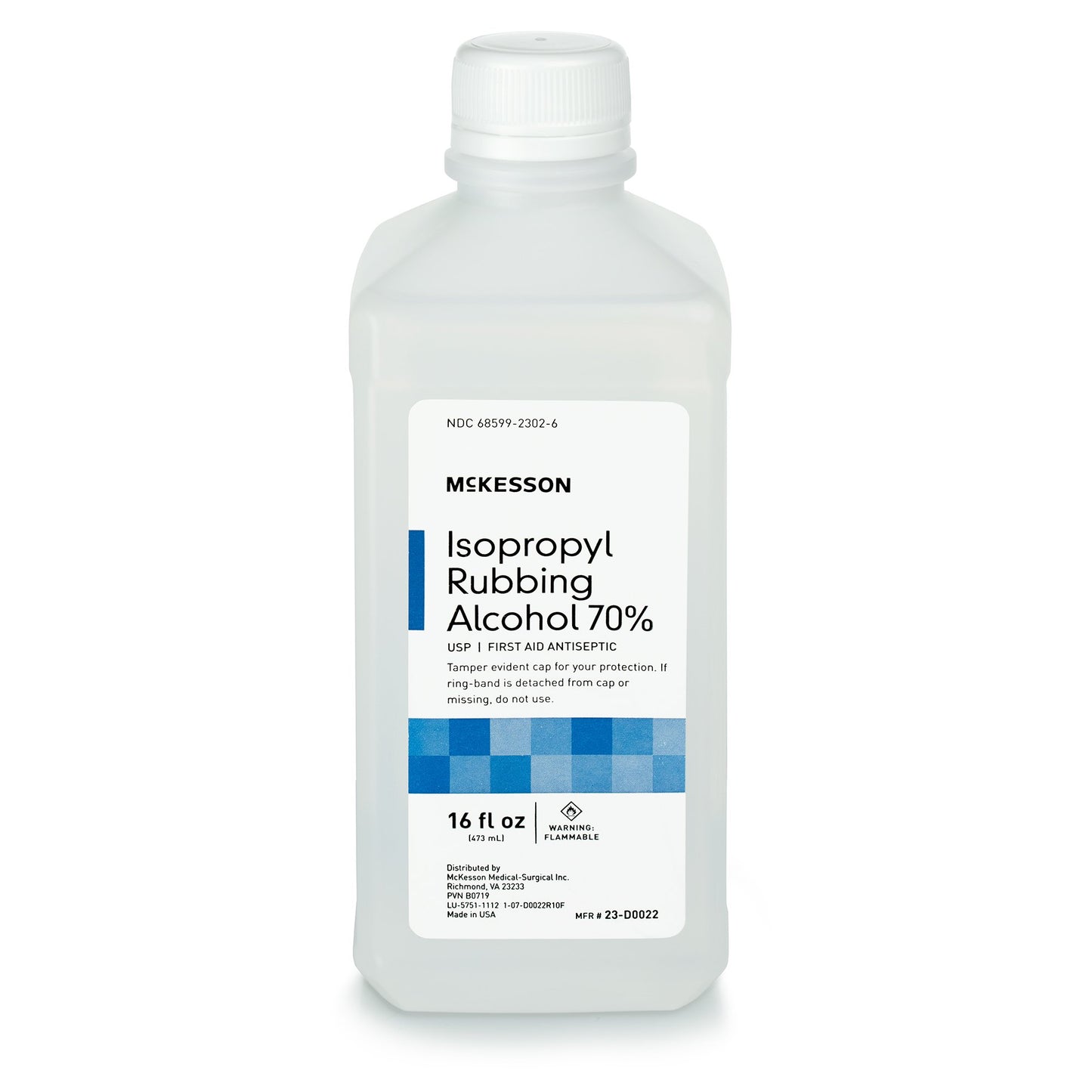 McKesson Brand McKesson Isopropyl Alcohol Antiseptic, 16 oz. Bottle 23-D0022, PT