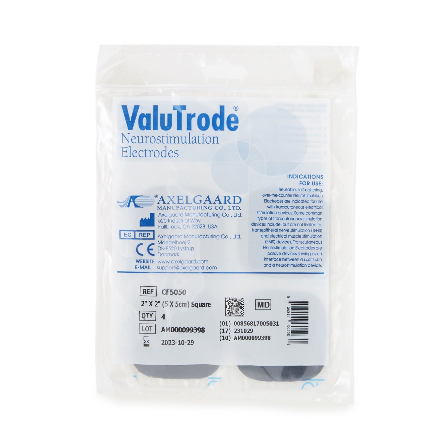 ValuTrode® Neurostimulation Electrode for TENS units, 2 x 2 Inch CF5050