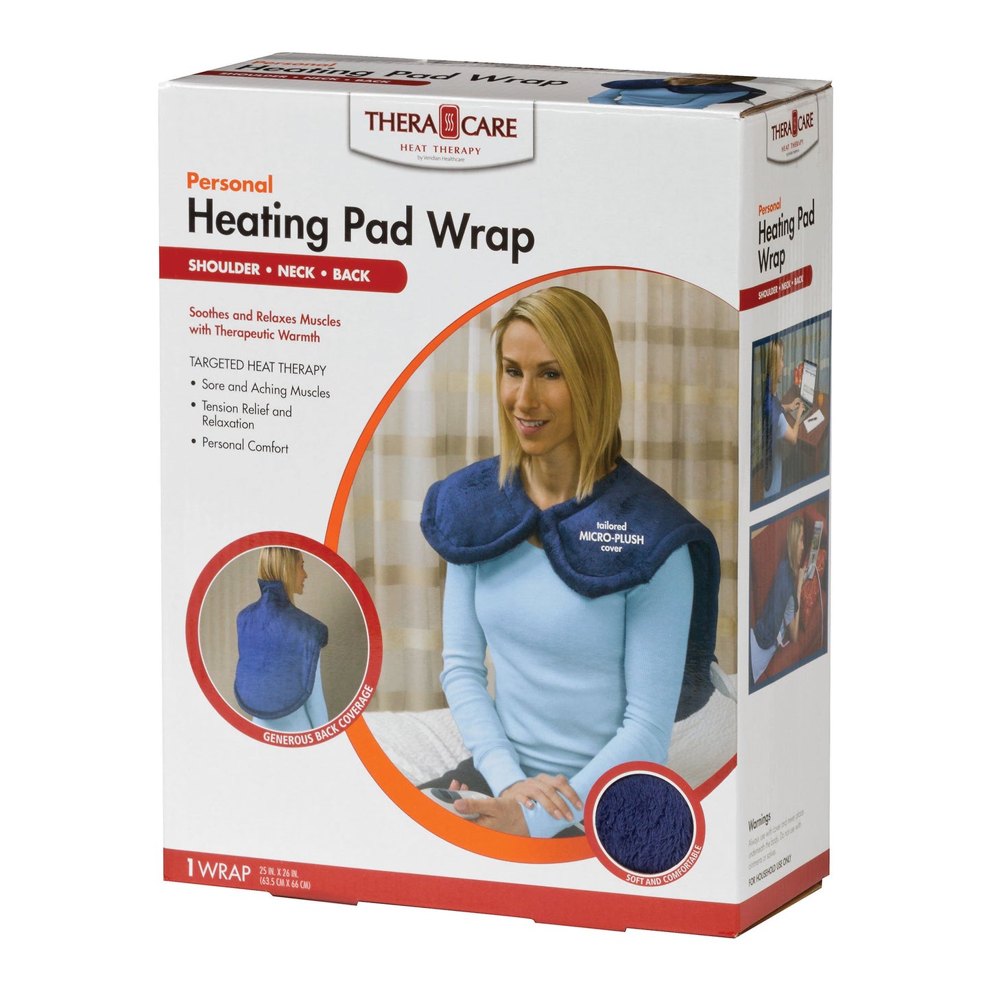 Thera Care Heat Therapy Personal Heating Pad Wrap, 25 x 26 Inch 24-610