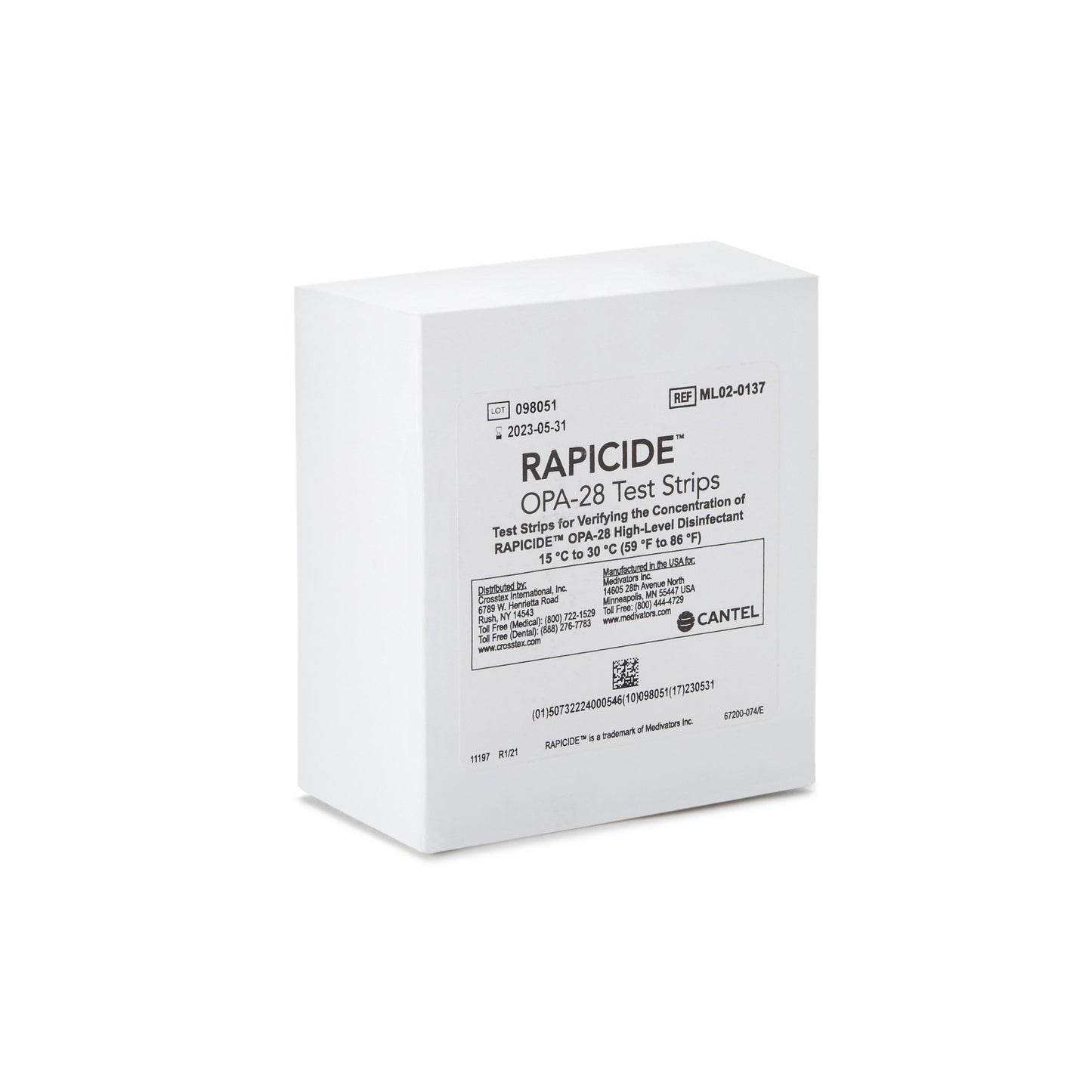 OPA Concentration Indicator Rapicide™ OPA/28 Pad 50 Test Strips Bottle Single Use ML02-0137