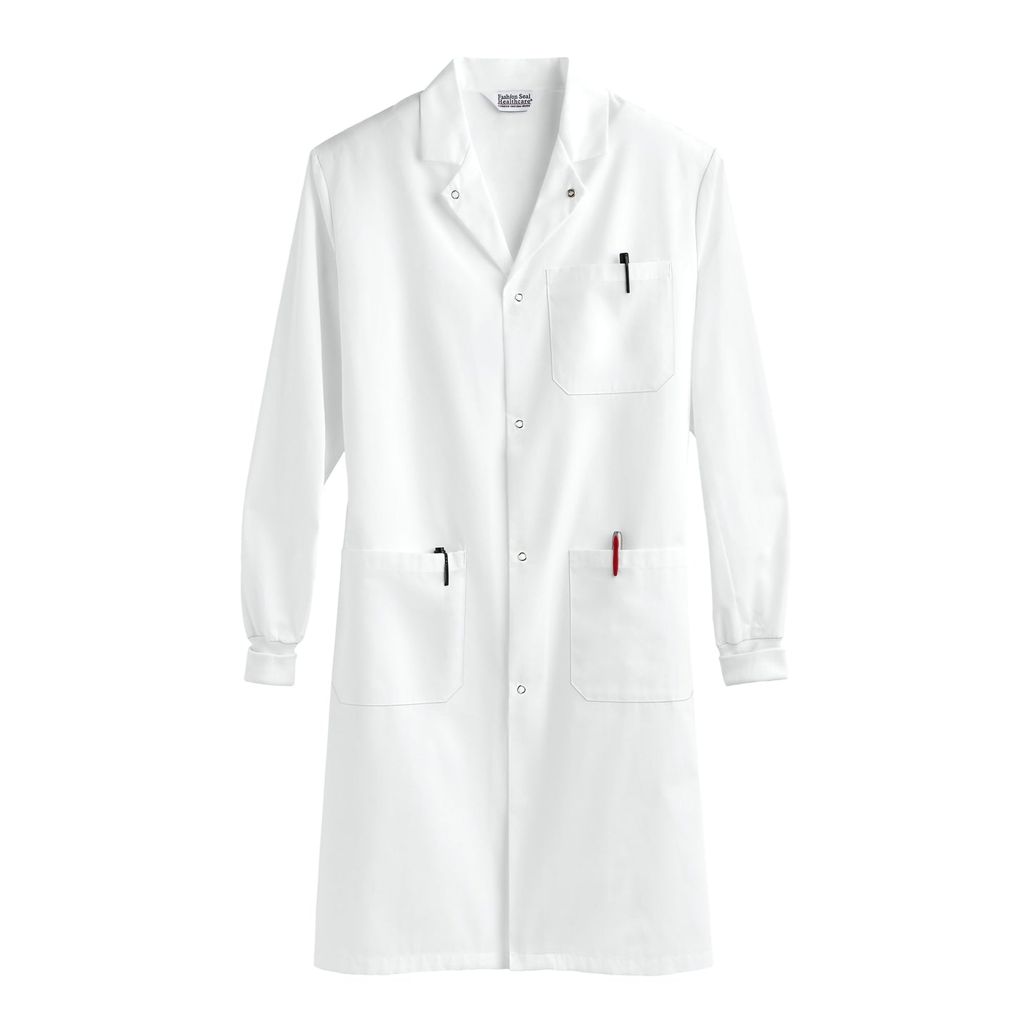 Fashion Seal Healthcare® Knit Cuff Lab Coat, Medium, White 439-M