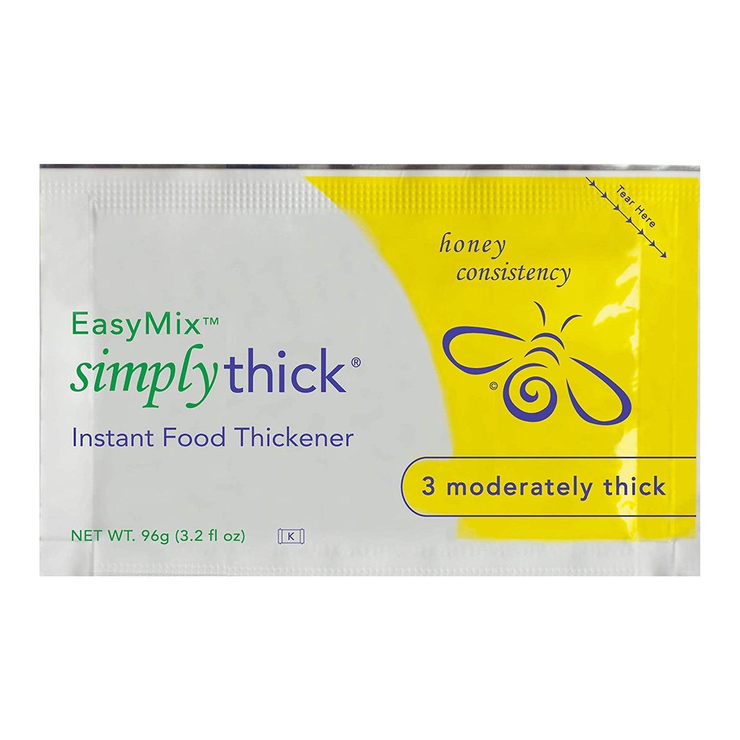 Food and Beverage Thickener SimplyThick® Easy Mix 96 Gram Individual Packet Unflavored Gel IDDSI Level 3 Moderately Thick/Liquidized - STBULK25L3