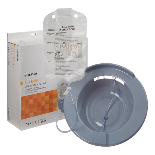 Sitz Bath McKesson Round Gray Plastic 2000 mL Bag Graduated, 500 mL Increments up to 2000 mL - 146-RTLPC23234
