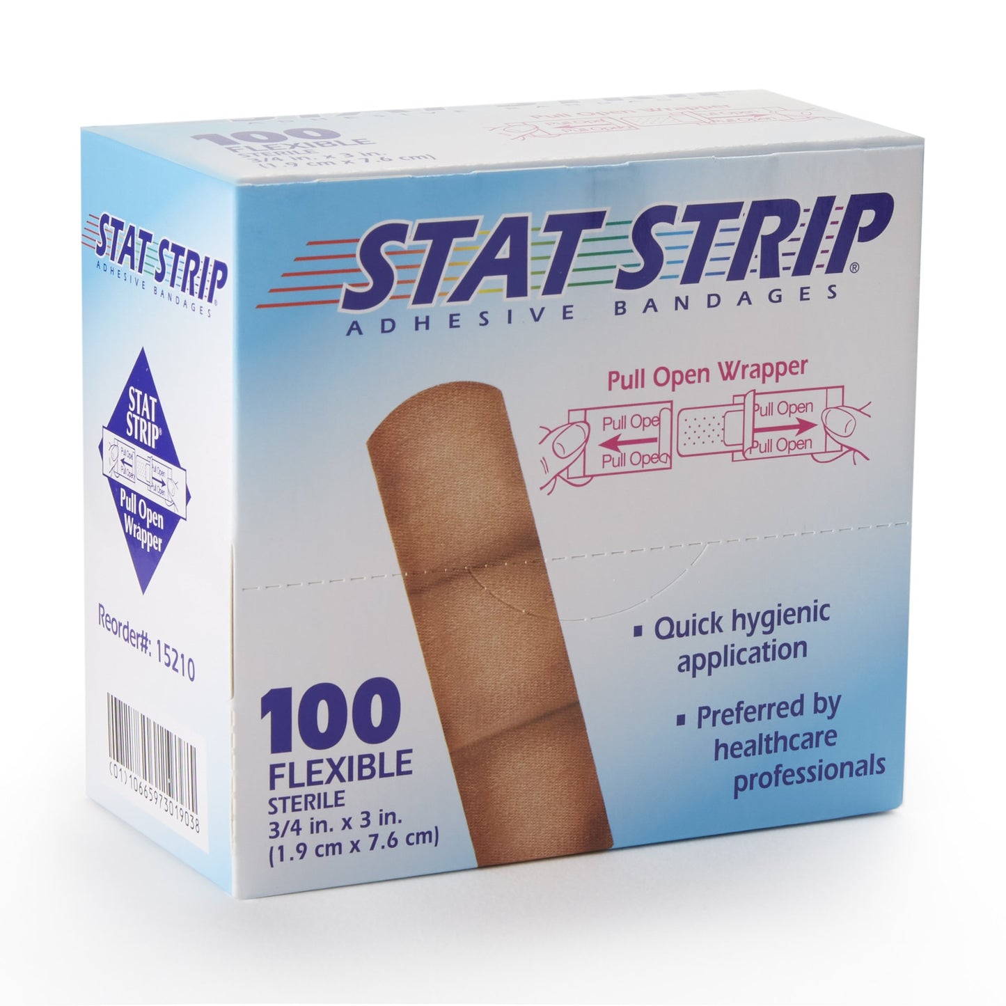 American® White Cross Stat Strip® Adhesive Strip, 3/4 x 3 Inch 15210