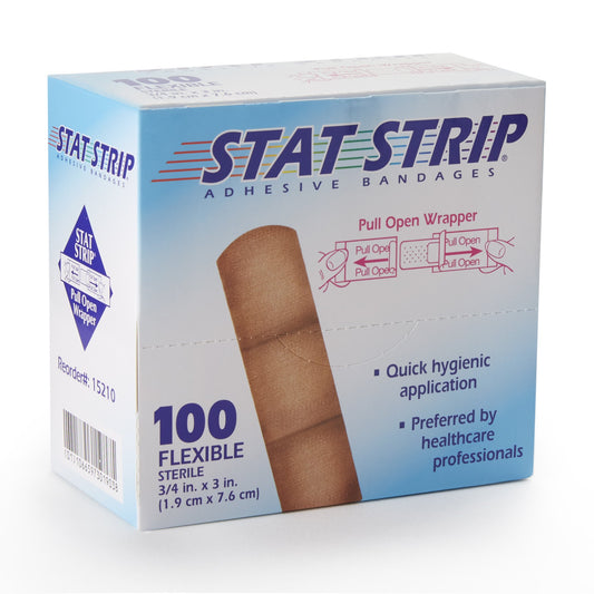 American® White Cross Stat Strip® Adhesive Strip, 3/4 x 3 Inch 15210