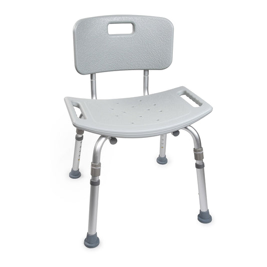 McKesson Removable Back Aluminum Bath Bench, 15½ – 19½ Inch, Gray 146-12202KD-4