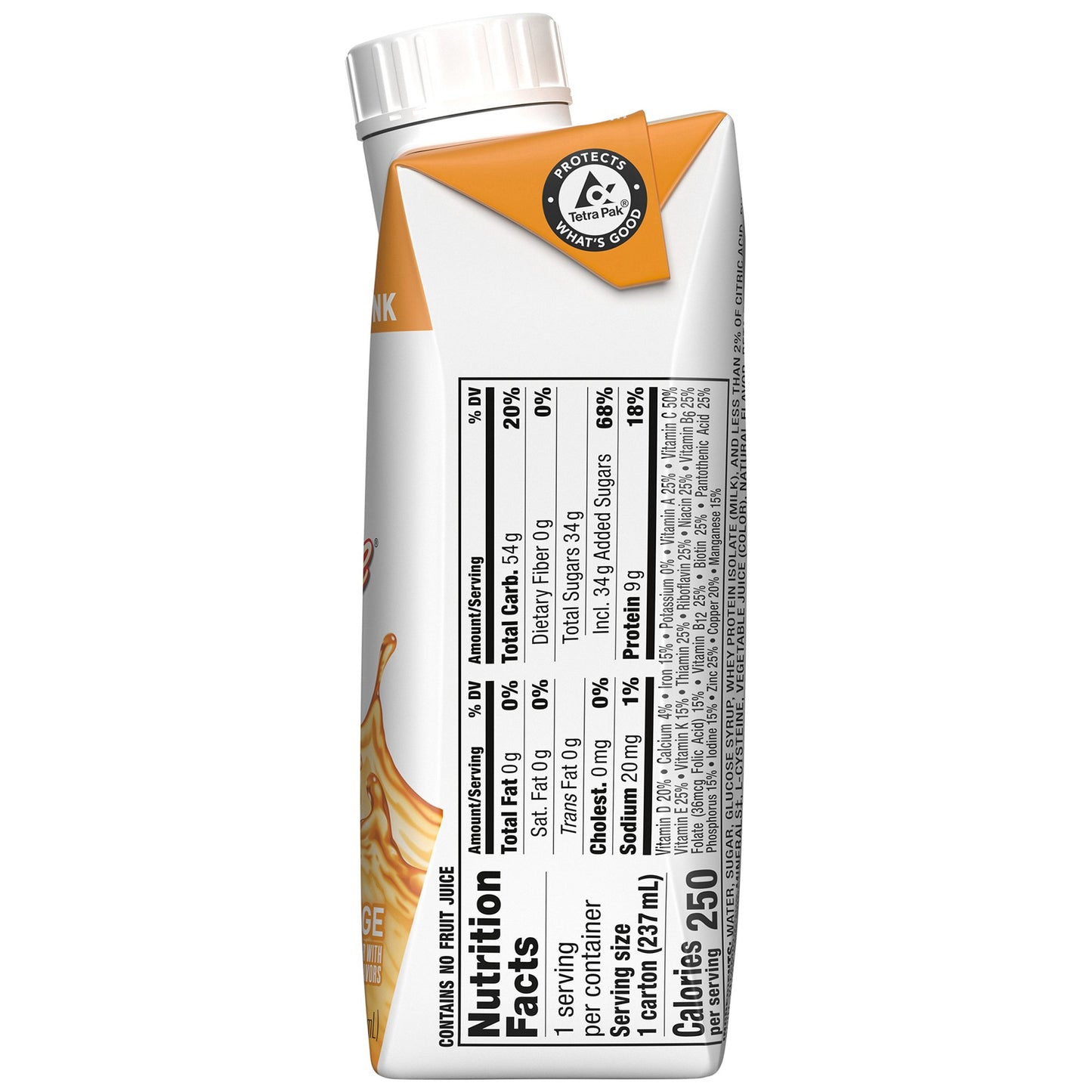 Boost Breeze® Orange Nutritional Drink, 8-ounce carton 00043900128016