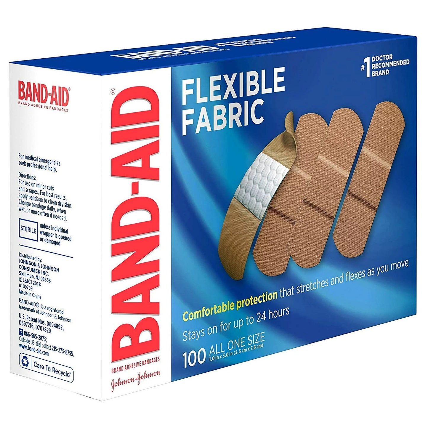 Band-Aid® Flexible Fabric Tan Adhesive Strip, 1 x 3 Inch 100444400