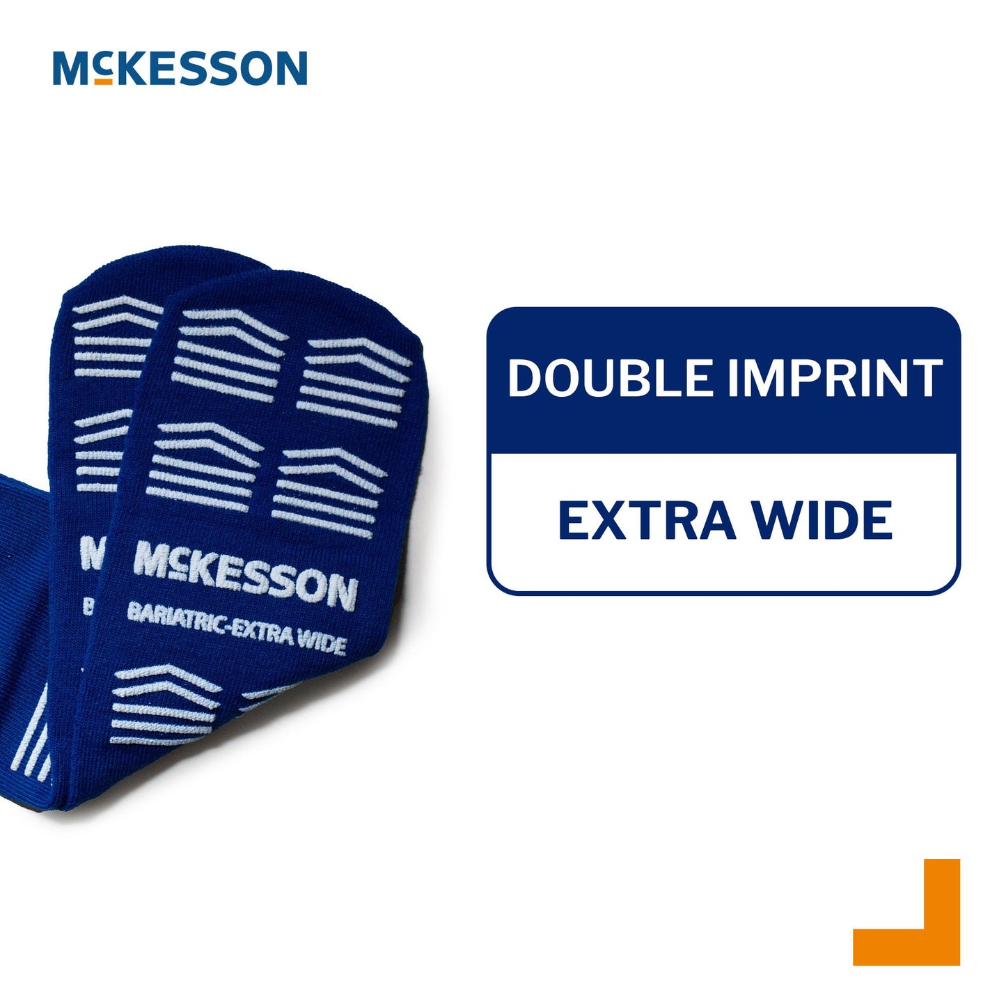 Slipper Socks McKesson Unisex Adult Bariatric / X-Wide Double Tread Single Patient Use Royal Blue 16-BXW-1099-D
