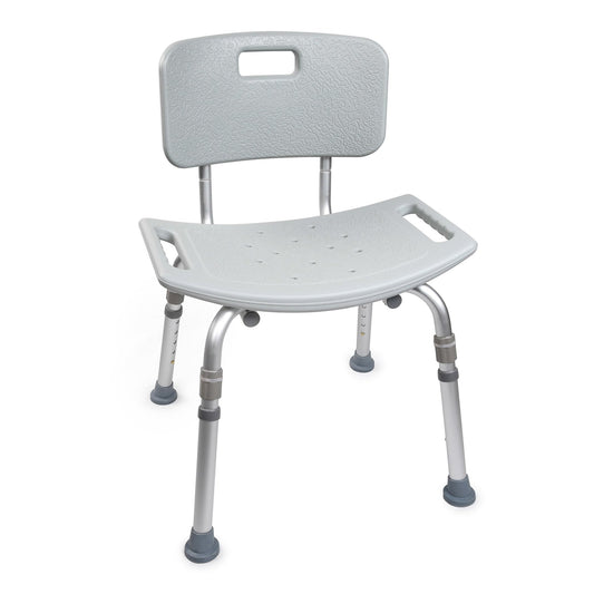 Bath Bench McKesson Without Arms Aluminum Frame Removable Backrest 19-1/4 Inch Seat Width 300 lbs. Weight Capacity - 146-12202KD-1