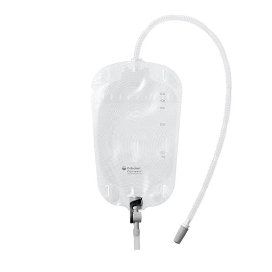 Urinary Leg Bag Conveen® Security+ Anti-Reflux Valve Sterile 1,000 mL Vinyl / Flocked - 21054