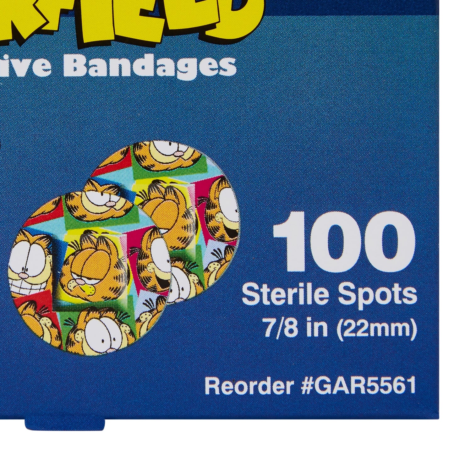 ASO Round Kid Design (Garfield) Adhesive Spot Bandage, 7/8 Inch GAR5561-012-000