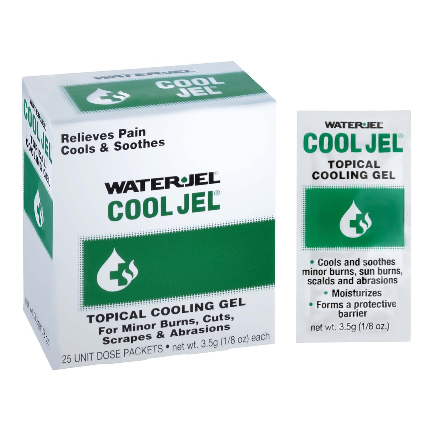 Burn Relief Tea Tree Oil / Glycerin Water Jel® Cool Jel Topical Gel 3.5 Gram Individual Packet - CJ25-600.00.000
