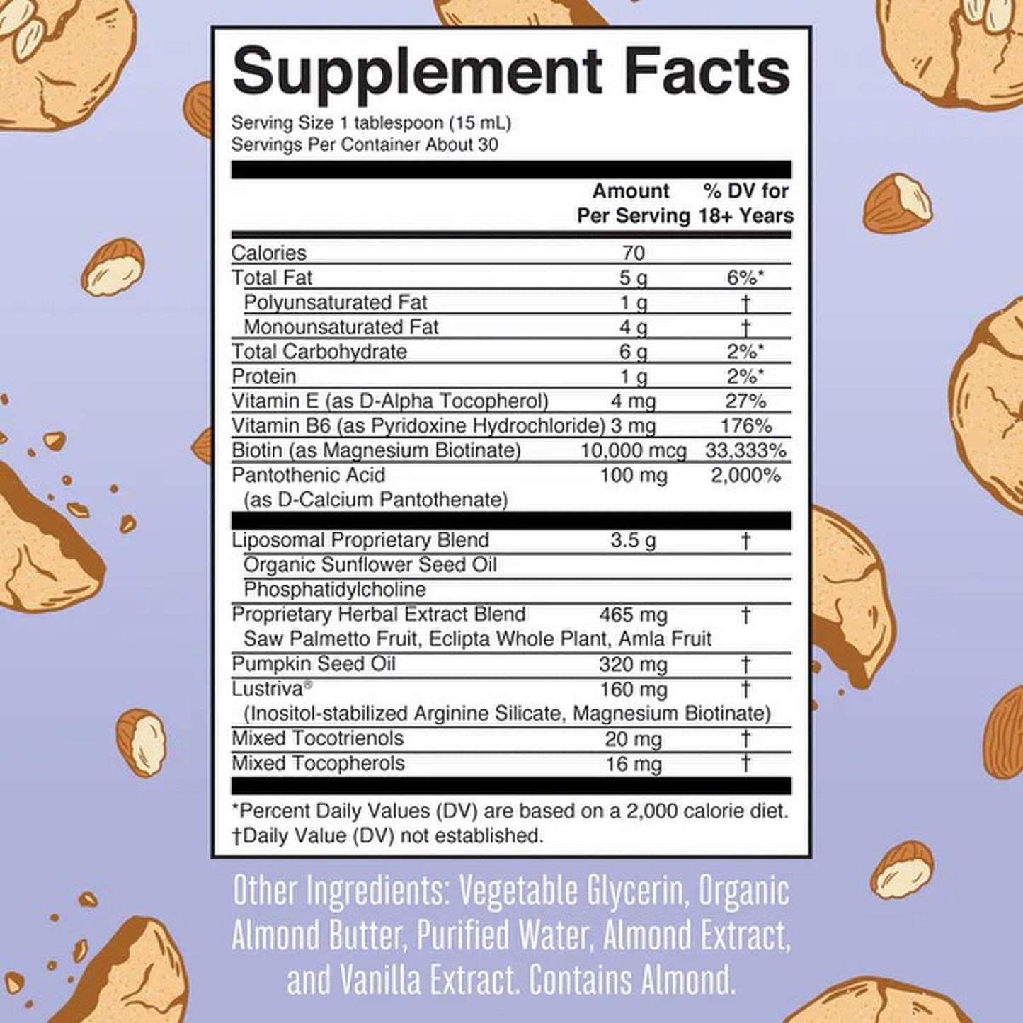 Mary Ruth's® Hair Growth Max Liposomal, Almond Cookie Flavor, 15.22-ounce Bottle LP-AD-HGM-CV-SF-16Z-UN-01
