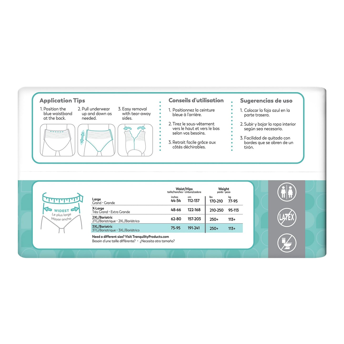 Tranquility® Essential Underwear, Heavy, 3X-Large 2609