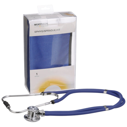 Reusable Aneroid / Stethoscope Set McKesson Brand 23 to 33 cm Adult Cuff Dual Head Sprague Stethoscope Pocket Aneroid - 01-768-641-11ARBGM