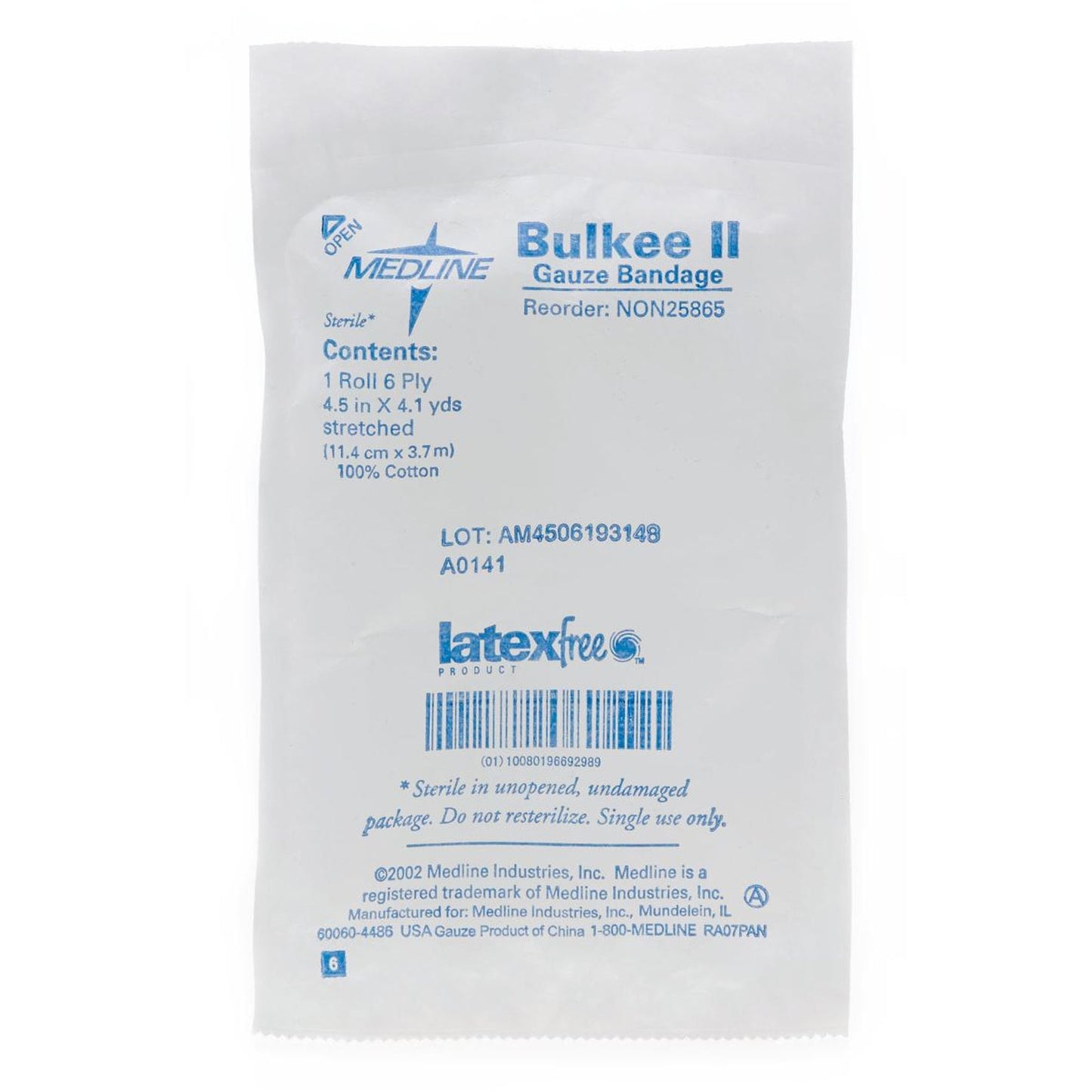 Bulkee II® Sterile Fluff Bandage Roll, 4-1/2 Inch x 4-1/10 Yard, 6-Ply NON25865