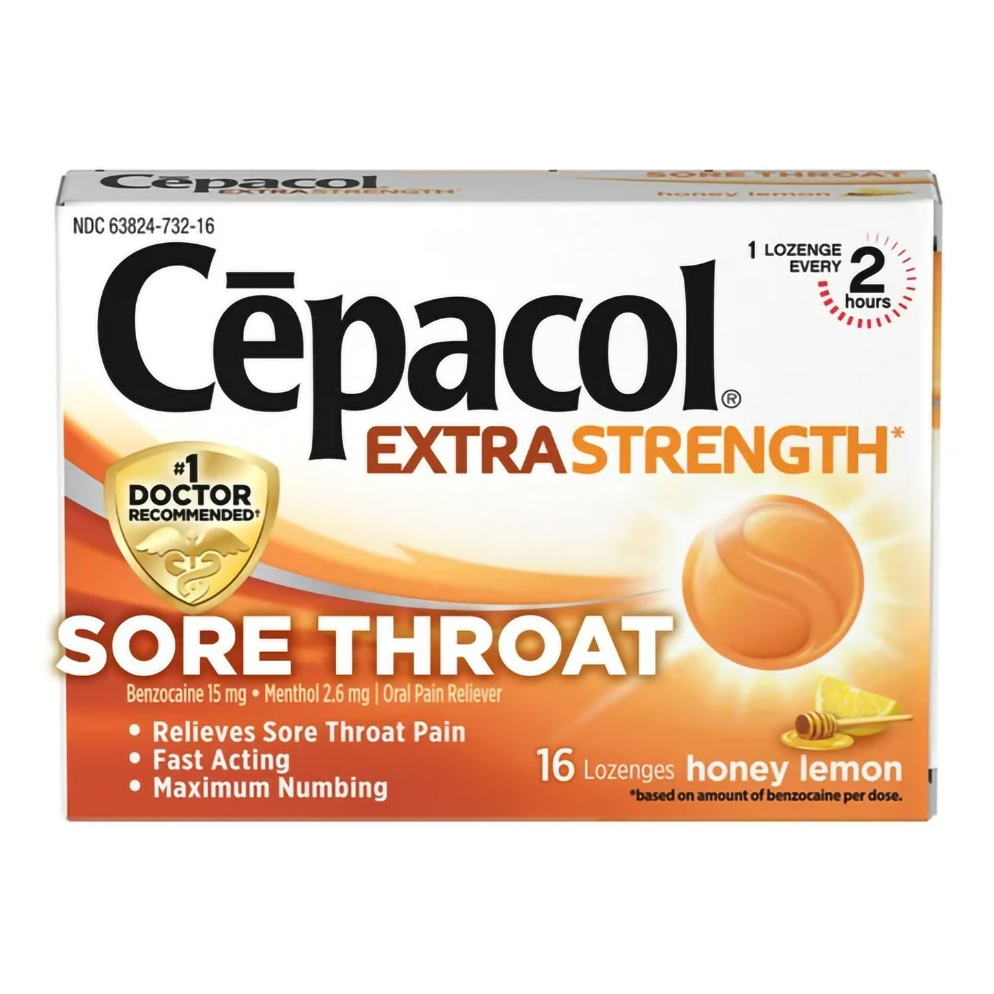 Reckitt Benckiser Cepacol Extra Strength Benzocaine / Menthol Sore Throat Relief 63824073216, Box of 1