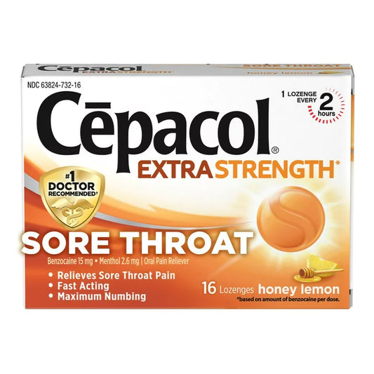 Reckitt Benckiser Cepacol Extra Strength Benzocaine / Menthol Sore Throat Relief 63824073216, Box of 1