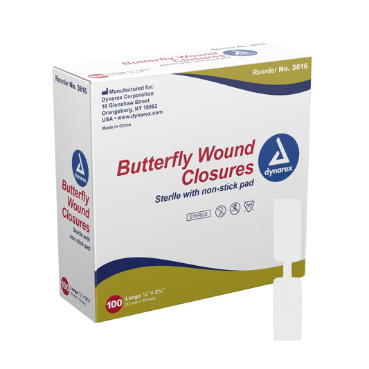 Skin Closure Strip Secure Strip™ 1/2 X 2-3/4 Inch Plastic Butterfly Closure White - 3616