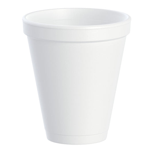 Dart Drinking Cup, White, Styrofoam, Disposable, 12 oz 12J16
