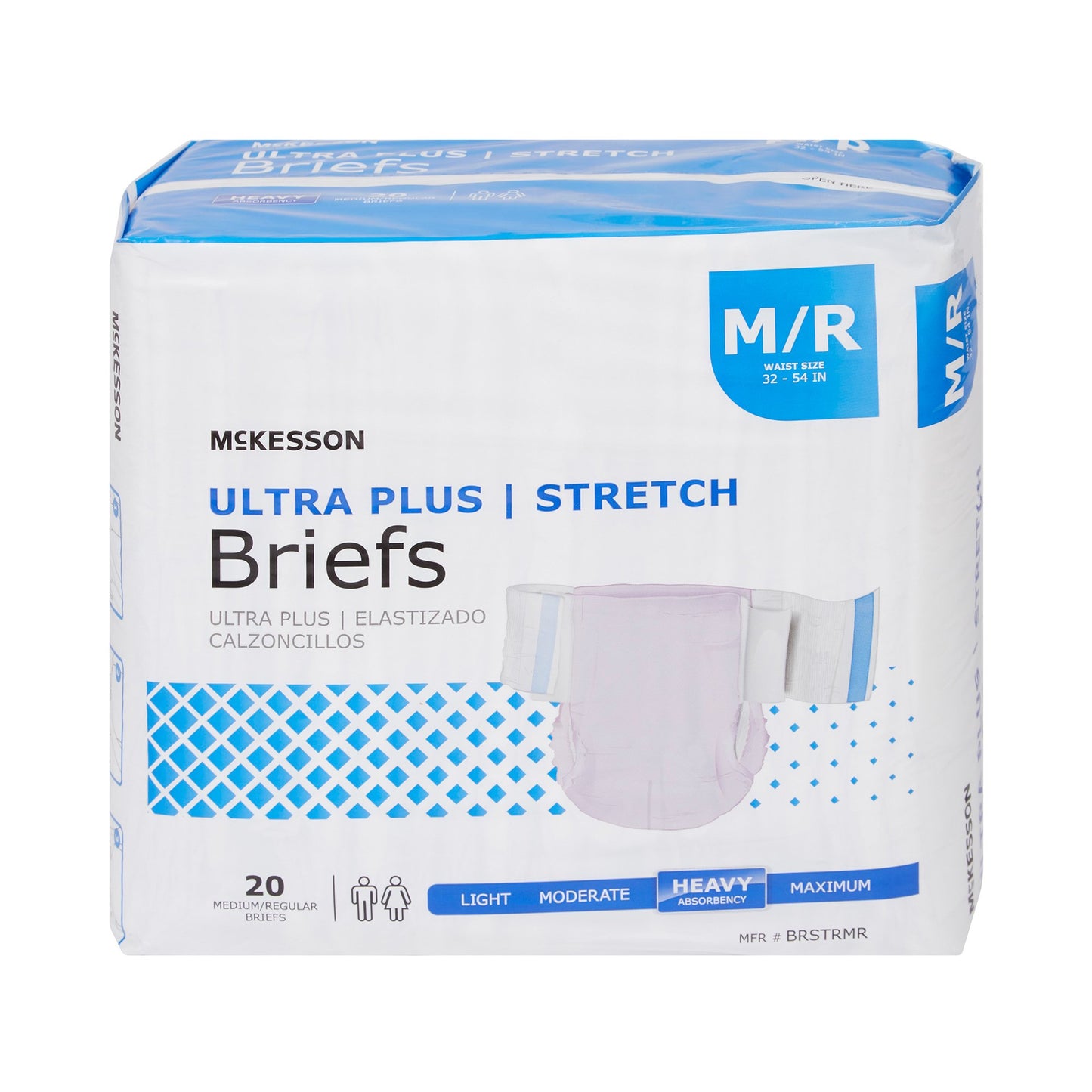McKesson Ultra Plus Stretch Heavy Absorbency Incontinence Brief, Medium/Regular BRSTRMR