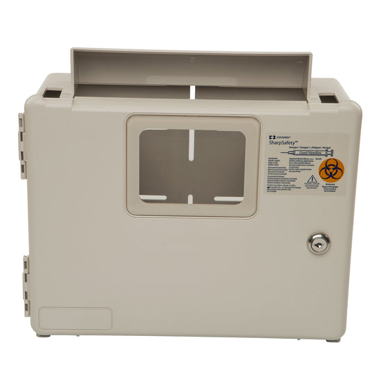 Sharps Container Cabinet / Wall Enclosure Kendall ABS Plastic Wall Mount Locking - 85165H