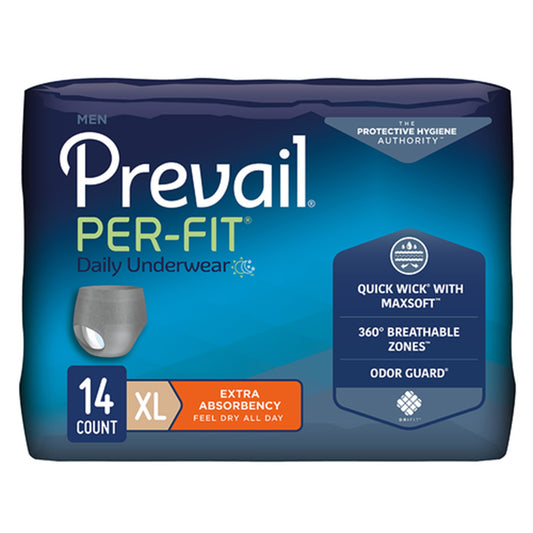 Prevail® Per-Fit® Men Adult Moderate Absorbent Underwear, X-Large, White PFM-514