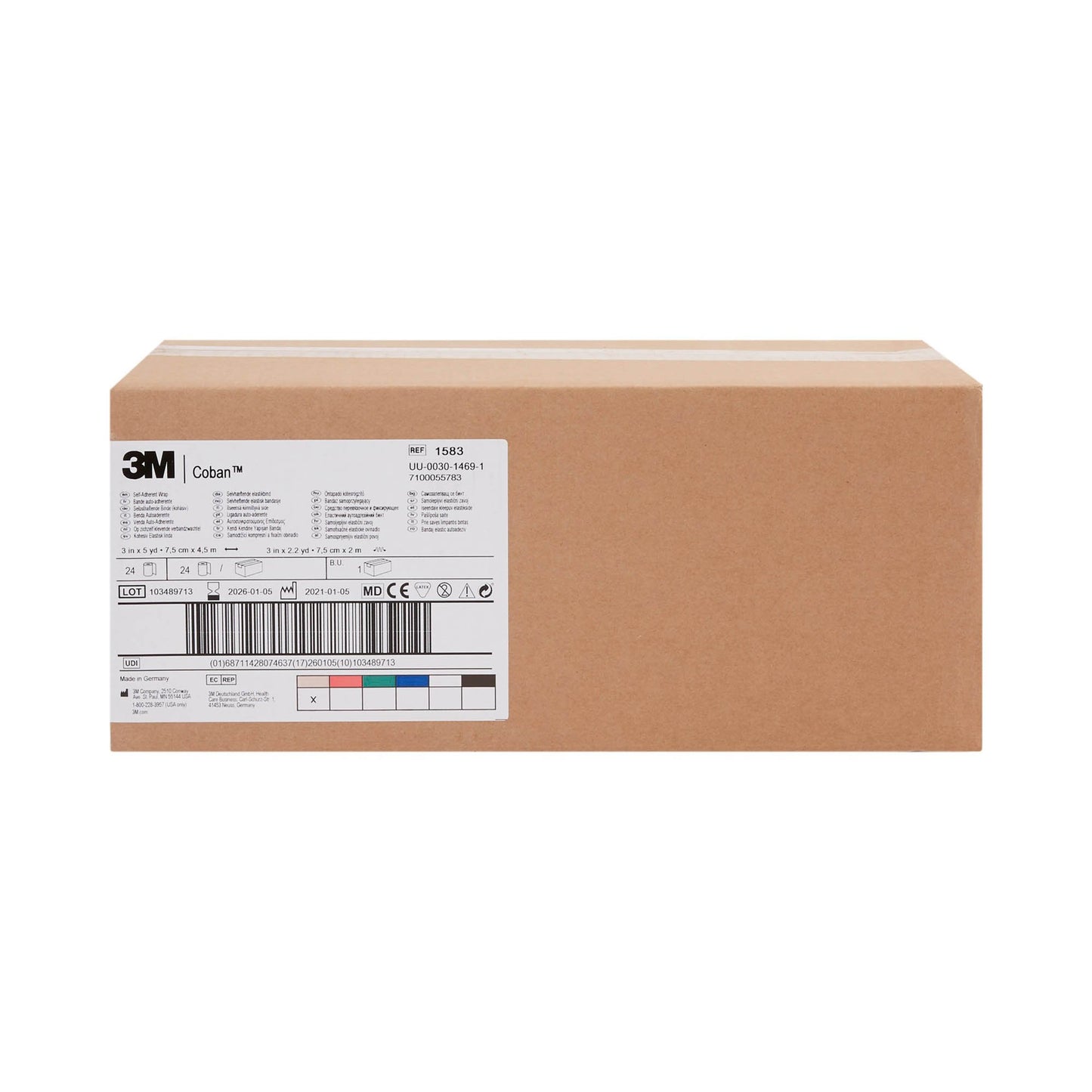 3M™ Coban™ Self-adherent Closure Cohesive Bandage, 3 Inch x 5 Yard, Tan 1583