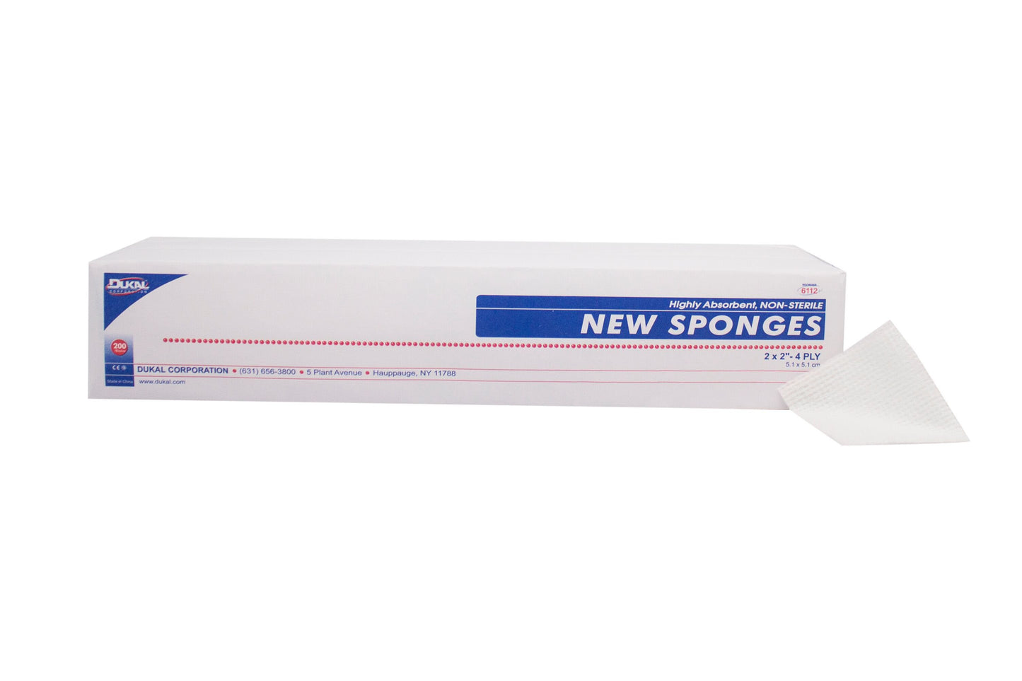 Dukal™ Nonwoven Sponge, 2 x 2 Inch, 4-Ply 6112