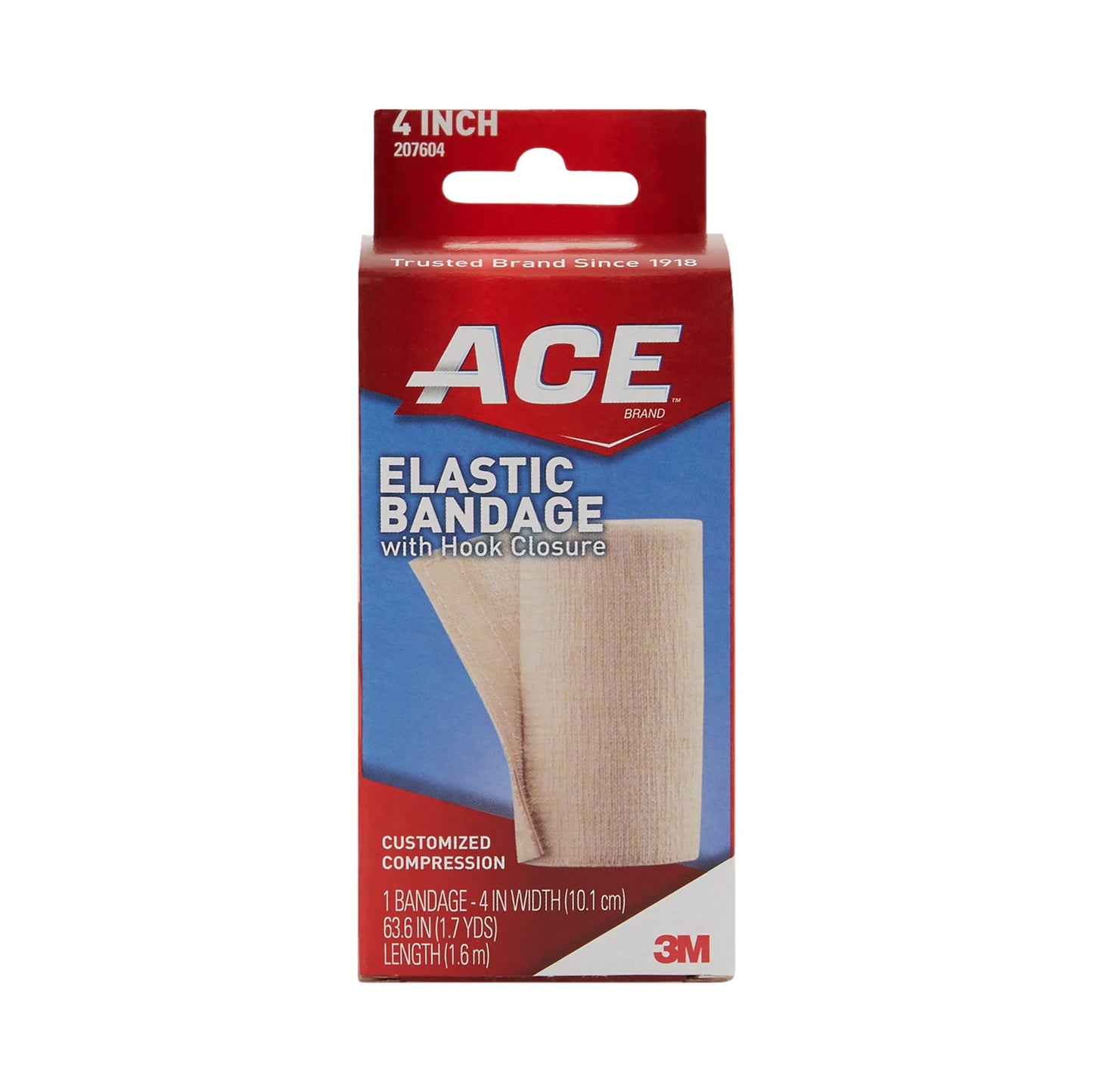 3M™ Ace™ Single Hook and Loop Closure Elastic Bandage, 4 Inch Width 207604