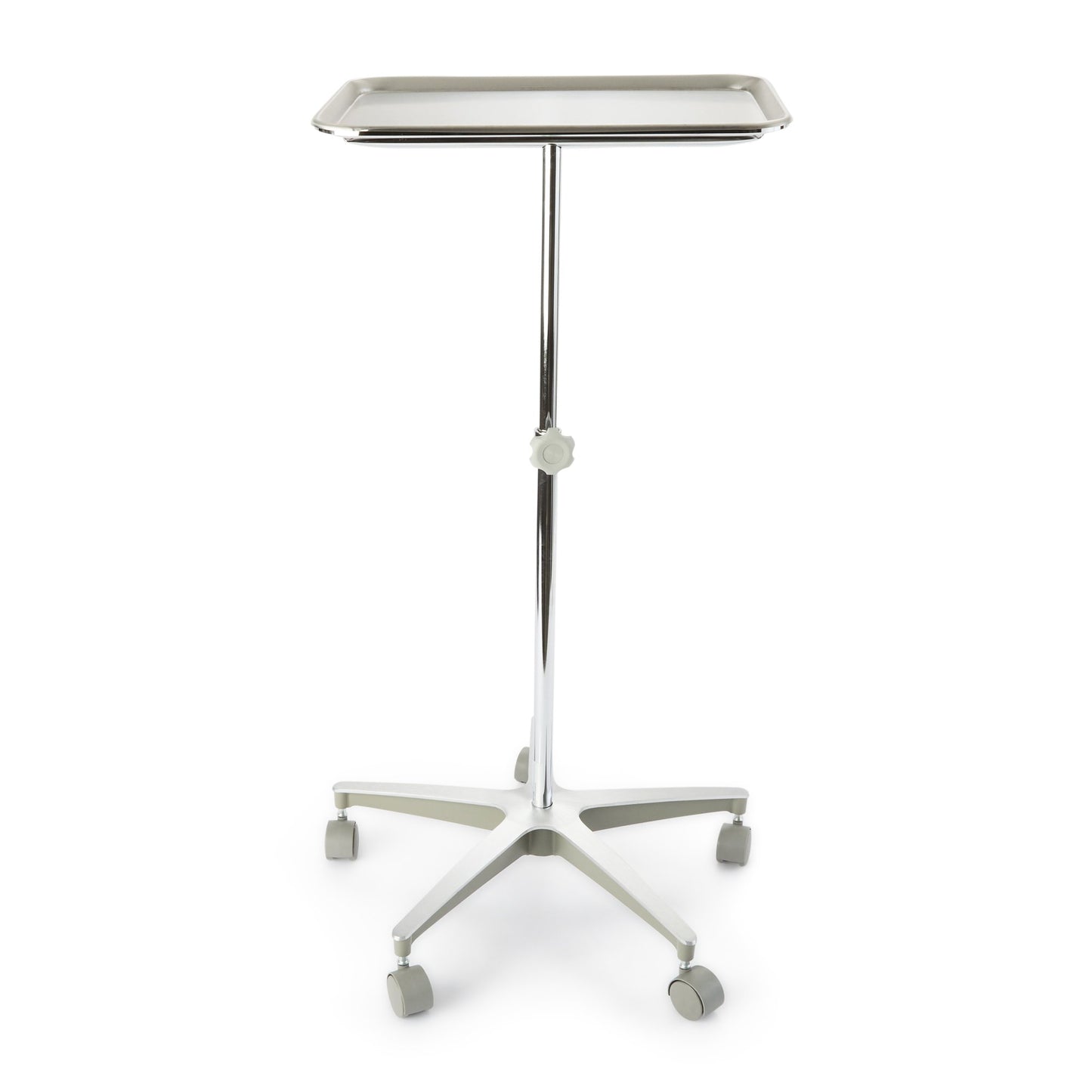 Mobile Instrument Stand McKesson Hand Operated Single Post 5-Leg Base Small Tray - 81-43465