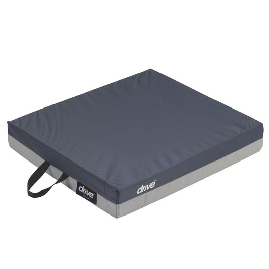 Drive Medical Gel "E" Seat Cushion, 16 in. W x 16 in. D x 3 in. H, Gel / Foam, Blue, Non-inflatable 14891, Case of 1