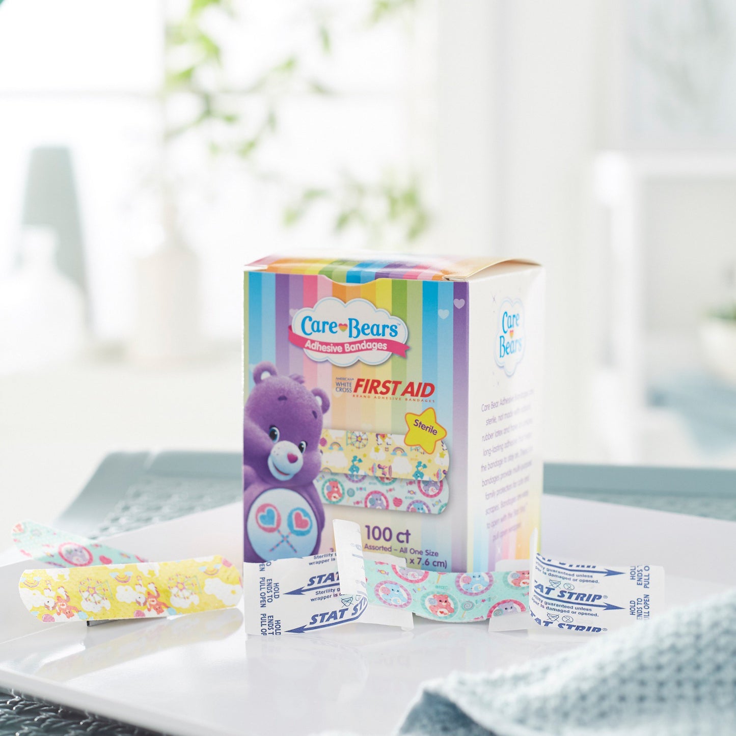 American® White Cross Stat Strip® Kid Design Care Bears™ Adhesive Strips 10852