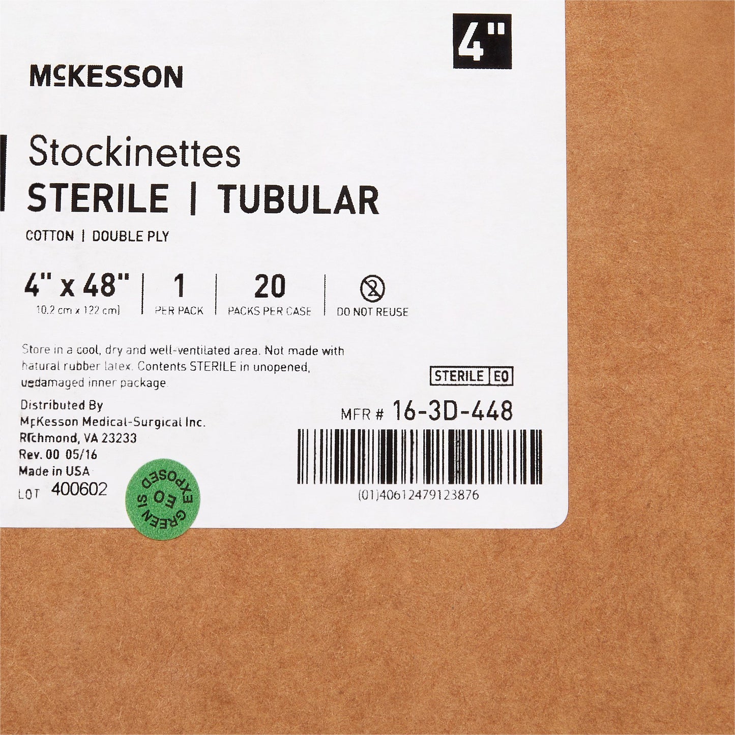 McKesson Beige Cotton Tubular Stockinette, 4 x 48 Inch 16-3D-448