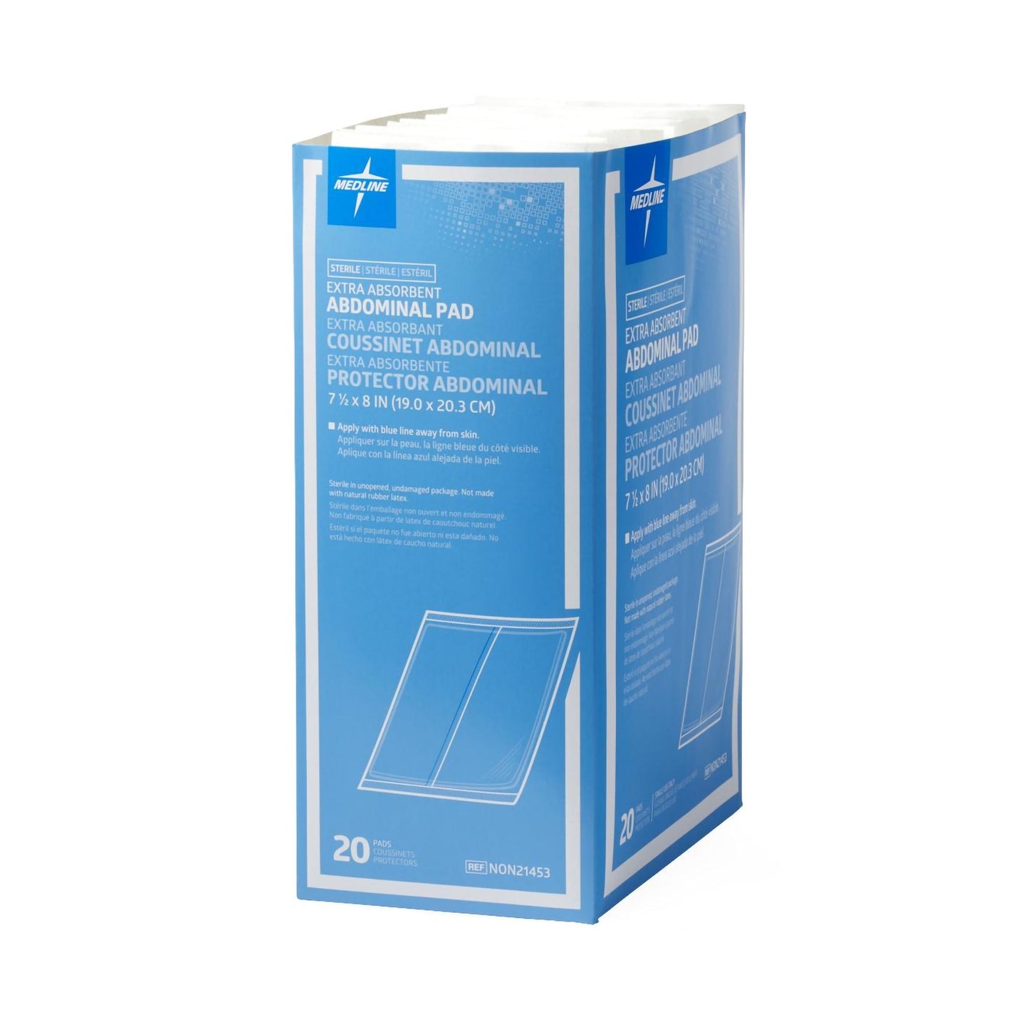Medline Sterile Abdominal Pad, 7-1/2 x 8 Inch NON21453