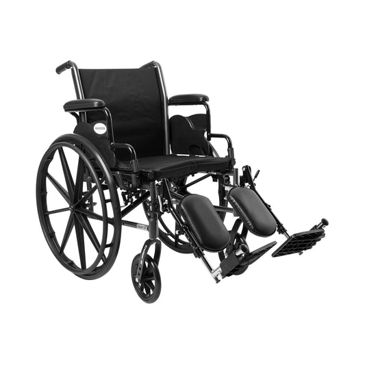 Lightweight Wheelchair McKesson Dual Axle Desk Length Arm Swing-Away Elevating Legrest Black Upholstery 18 Inch Seat Width Adult 300 lbs. Weight Capac