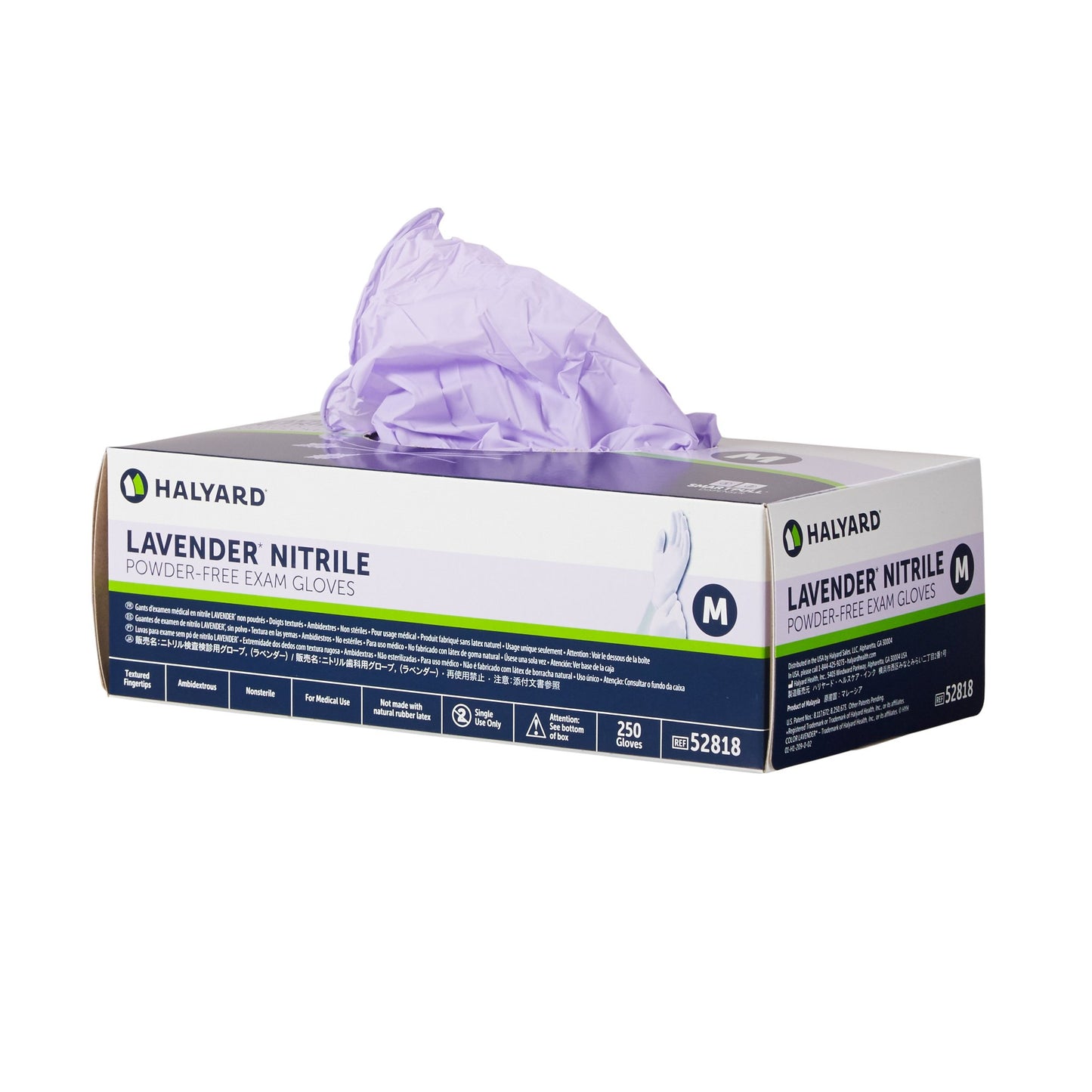 Halyard™ Lavender™ Nitrile Exam Glove, Medium 52818
