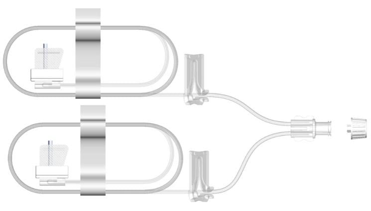 Subcutaneous Infusion Set Sub-Q 24 Gauge X 2 12 mm 36 Inch Tubing Without Port - SUB-212-G24