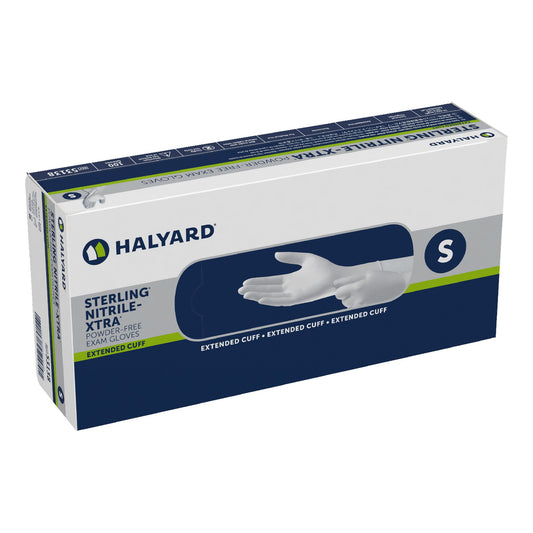 O&M Halyard Inc Sterling-Xtra Extended Cuff Length Exam Glove, Small, Gray 53138, Box of 1