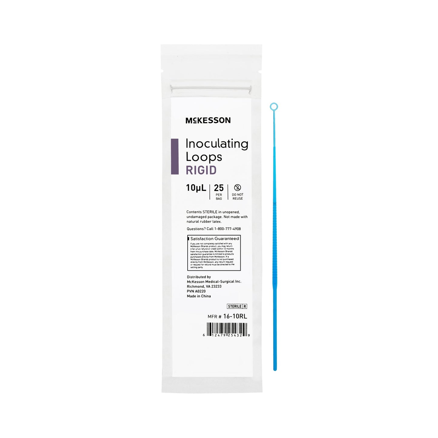 Inoculating Loop McKesson 10 μL Polystyrene Integrated Handle Sterile - 16-10RL