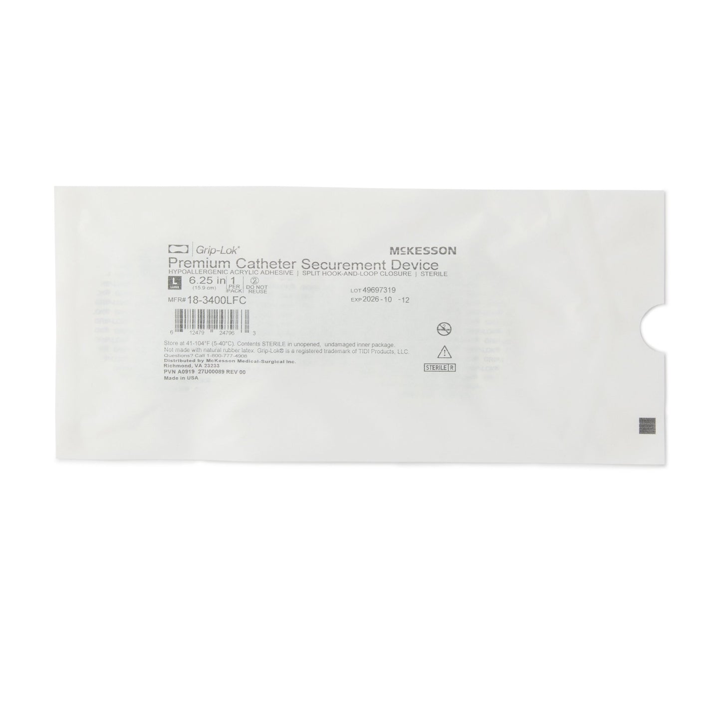 McKesson Grip-Lok® Premium Catheter Securement Devices 18-3400LFC