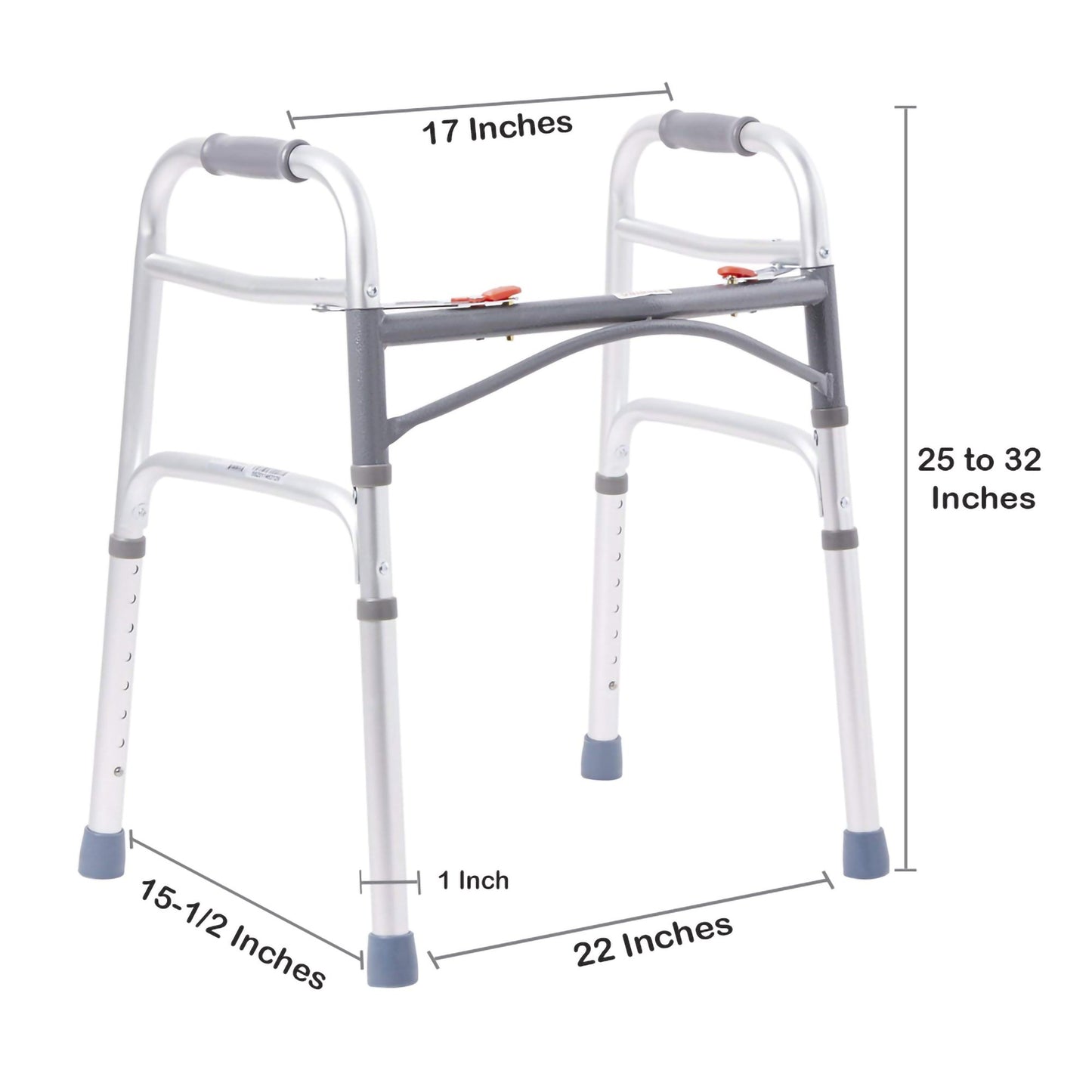 McKesson Junior Aluminum Folding Walker, 25 – 32 Inch Height 146-10201-4